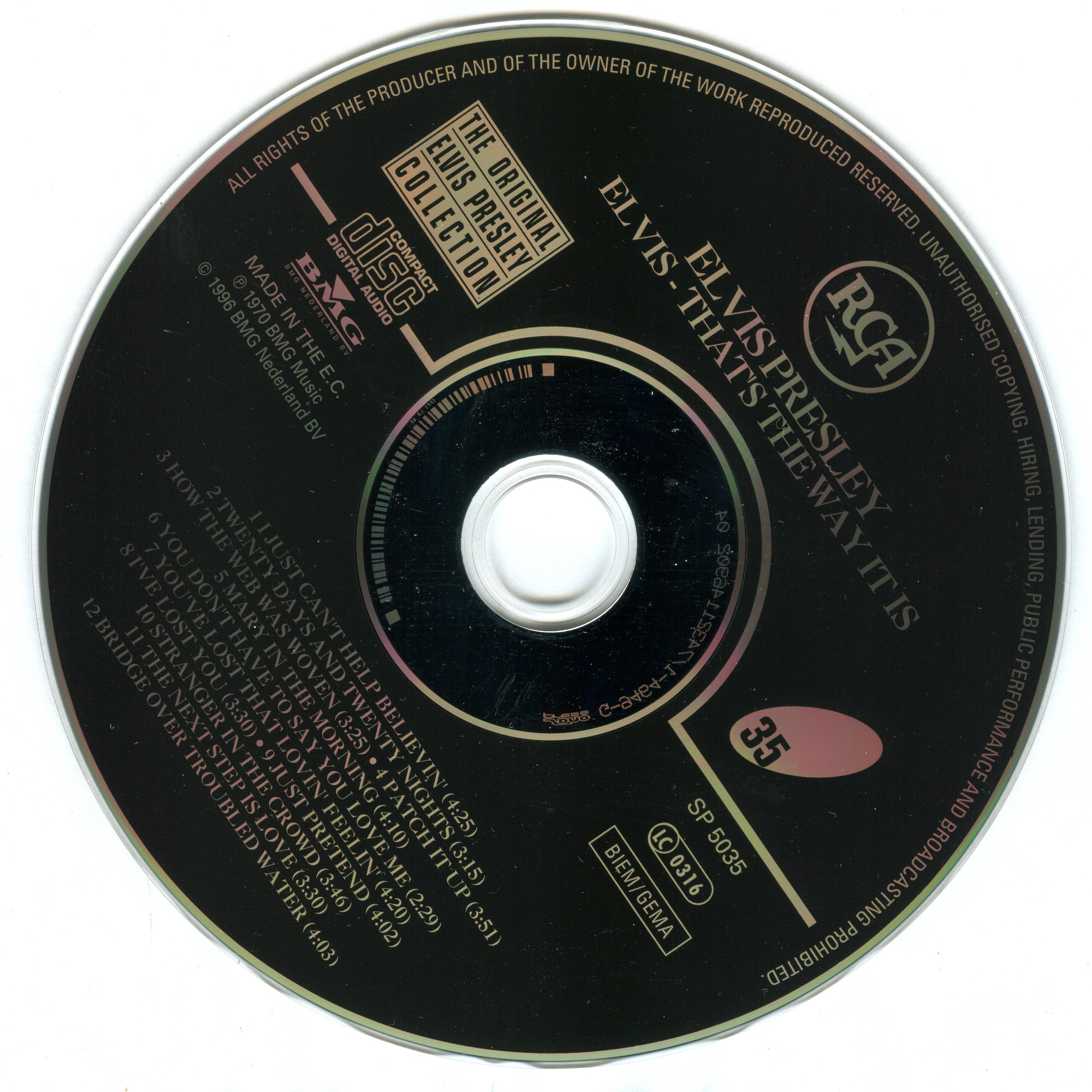 Elvis Presley  The Original Elvis Presley Collection 35; Thats The Way It Is : CD